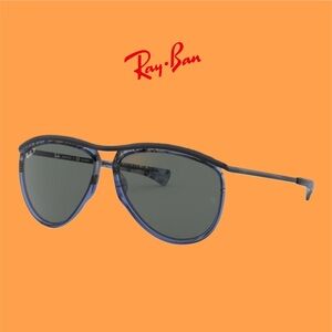 New Olympian Polarized Ray Ban Aviator RB 2219 (128802) Sunglasses 👨‍✈️ 💙